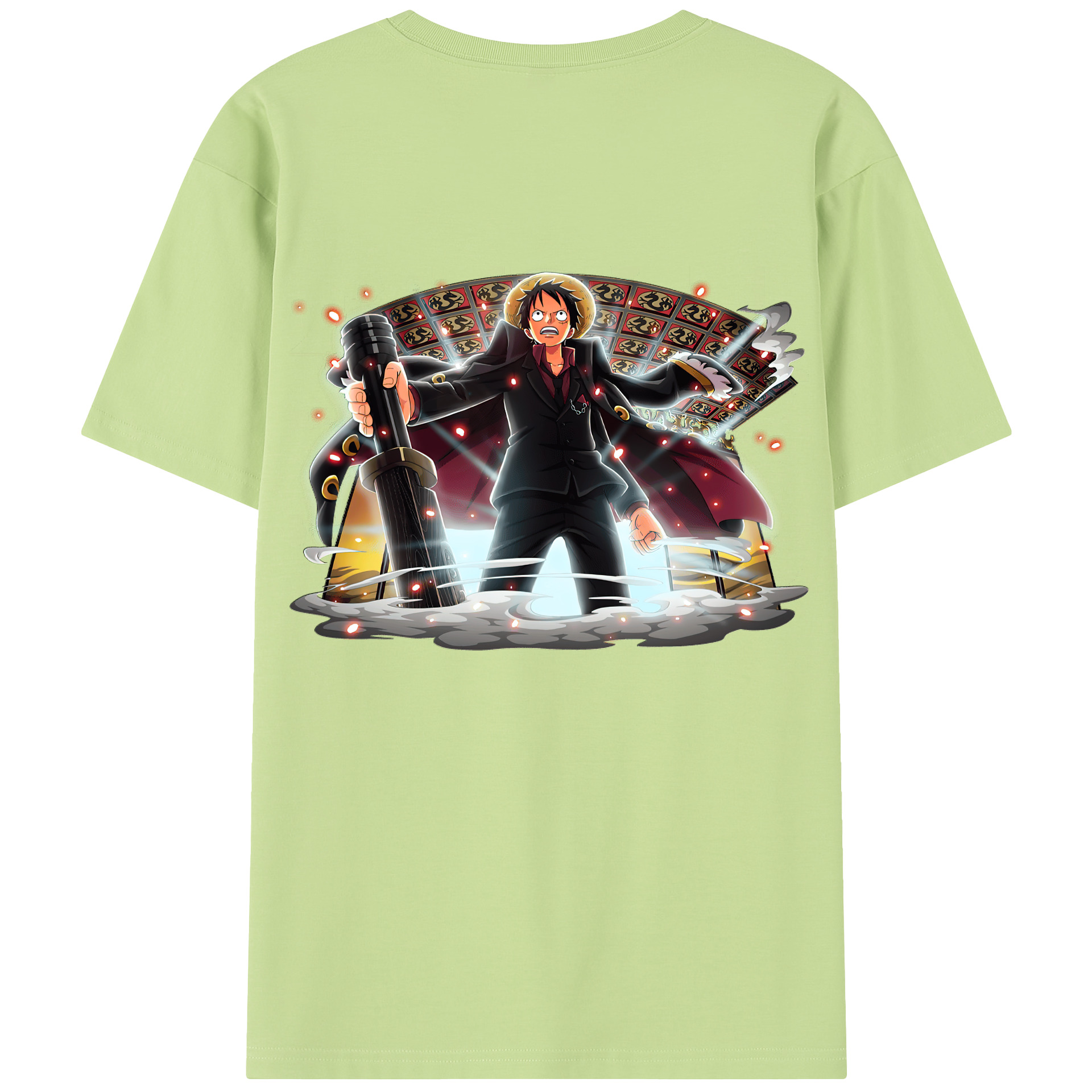 ワンピース モンキー・D・ルフィ ONE PIECE Monkey D. Luffy 綿100％半袖Tシャツ（背面プリント）